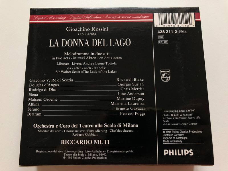 Rossini: Maometto Secondo / June Anderson, Margarita Zimmermann, Ernesto Palacio, Samuel Ramey, Laurence Dale, Ambrosian Opera Chorus, Philharmonia Orchestra, Claudio Scimone / First recording / Philips 3x Audio CD Stereo / 412 148-2