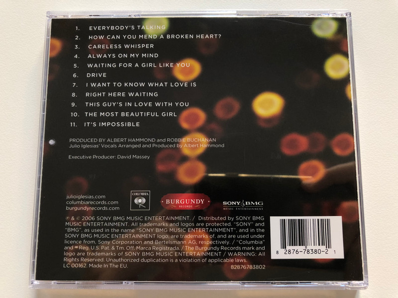 Julio Iglesias – Romantic Classics / Columbia Audio CD 2006 / 82876783802