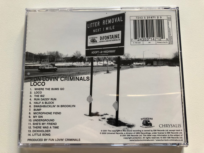 Fun Lovin' Criminals – Loco / Chrysalis Audio CD 2001 / 531 471-2