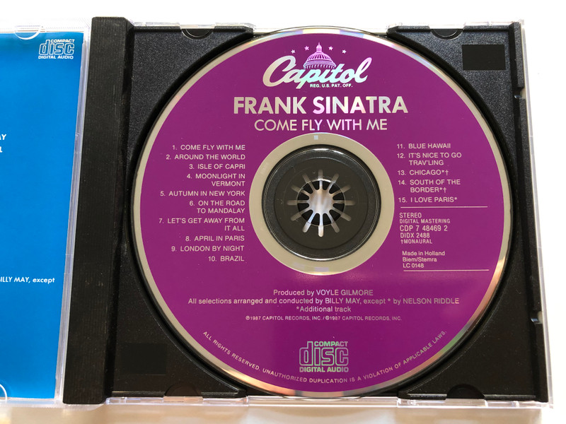 Come Fly With Me - Frank Sinatra - with Billy May and his orchestra / Capitol Records Audio CD 1987 / CDP 7 48469 2