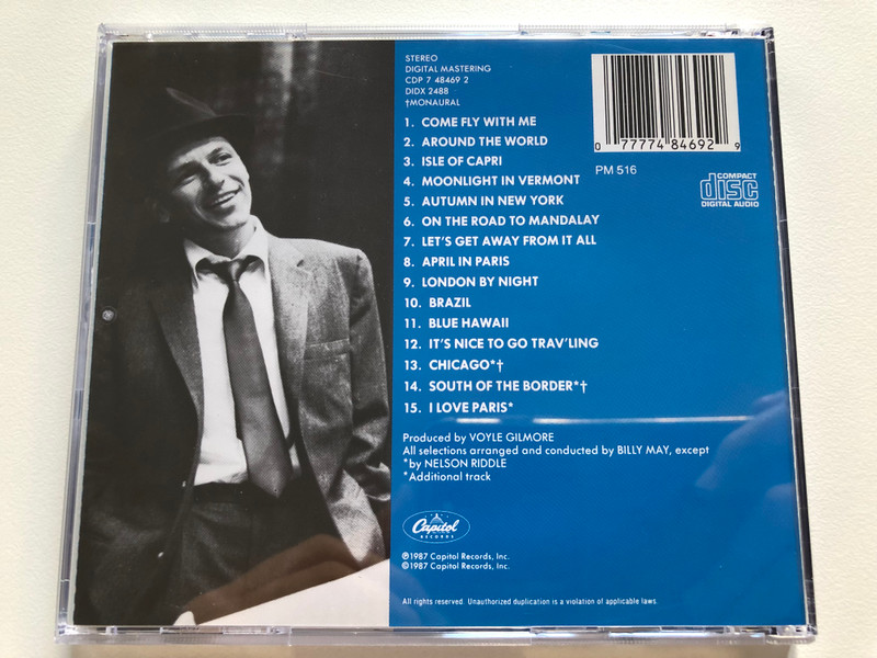 Come Fly With Me - Frank Sinatra - with Billy May and his orchestra / Capitol Records Audio CD 1987 / CDP 7 48469 2