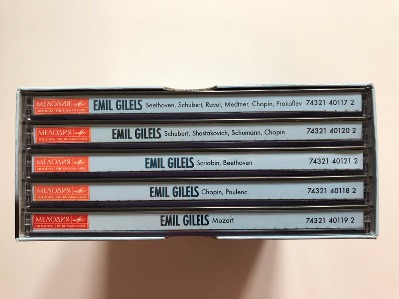 Emil Gilels Edition - Beethoven, Chopin, Medtner, Mozart, Poulenc, Prokofiev, Ravel, Schubert, Schumann, Scriabin, Shostakovich / Мелодия 5x Audio CD 1996 / 74321 40116 2