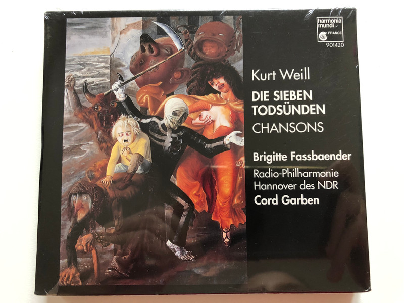 Kurt Weill - Die Sieben Todsünden - Chansons / Brigitte Fassbaender, Radio-Philharmonie Hannover Des NDR, Cord Garben / Harmonia Mundi France Audio CD 1993 / HMC 901420