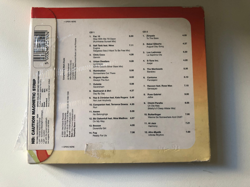 Serve Chilled 3 - 26 True Chill Out Tracks / Featuring: Salt Tank, Chris Coco, Bebel Gilberto, Rae & Christian, Butterfinger, At Jazz, Fac 15, and many more / Hed Kandi 2x Audio CD / HEDK018