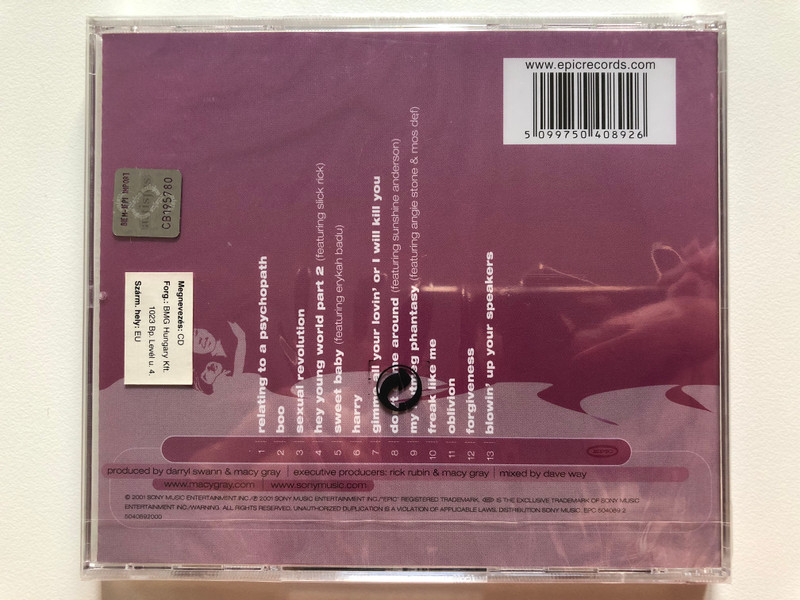 Macy Gray – The Id / Featuring Sweet Baby (featuring erykah badu), Hey Young World Part 2 (featuring slick rick) and Sexual Revolution / Epic Audio CD 2001 / EPC 504089 2