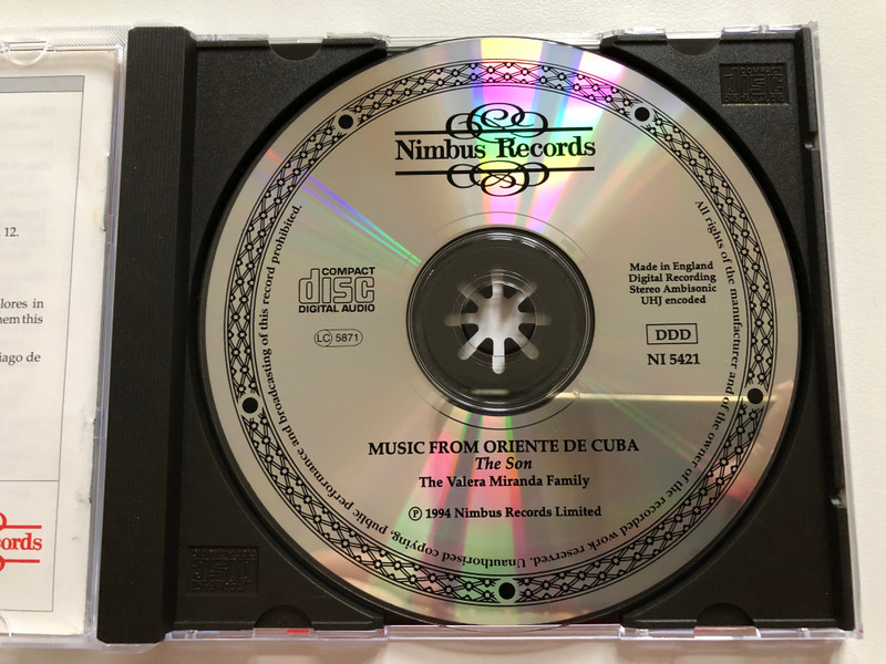 Familia Valera Miranda – Music From Oriente De Cuba - The Son / Nimbus Records Audio CD 1994 / NI 5421