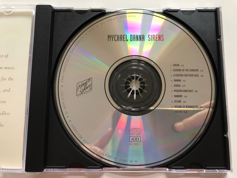 Mychael Danna – Sirens / Hearts Of Space Audio CD 1991 / HS11026-2