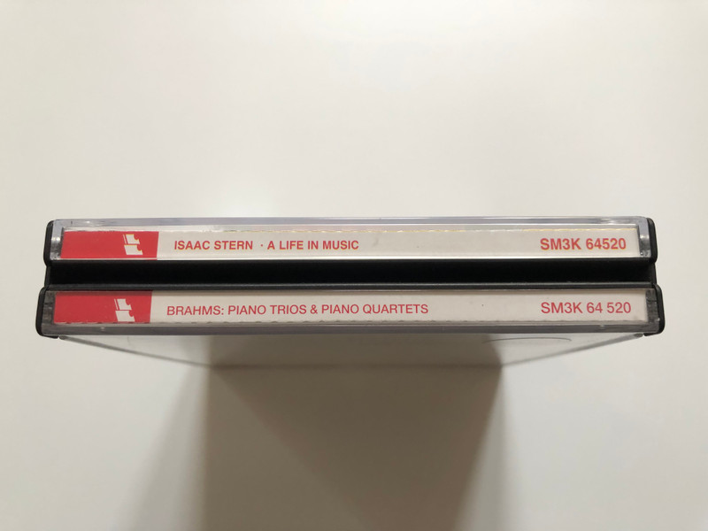 Brahms - Piano Trios Nos. 1, 2 & 3; Piano Quartets Nos. 1, 2 & 3 - Isaac Stern, Jaime Laredo, Eugene Istomin, Emanuel Ax, Leonard Rose, Yo-Yo Ma / Isaac Stern A Life In Music / Sony Classical 3x Audio CD 1995 / SM3K 64 520