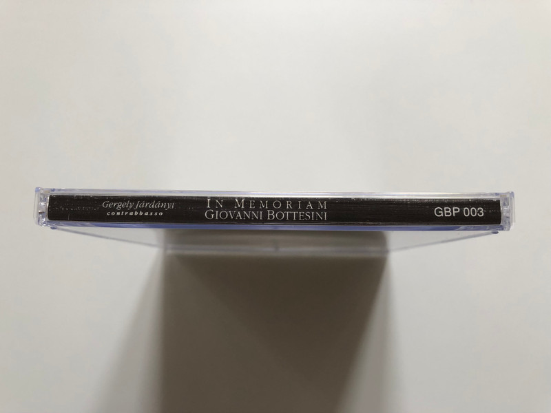 In Memoriam - Giovanni Bottesini / Gergely Járdányi (contrabasso), István Lantos (pianoforte), Elisabetta Devescovi (arpa) / Bouvard & Pécuchet Records Audio CD 1992 Stereo / GBP 003