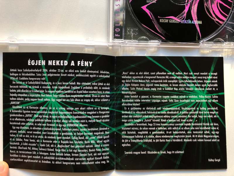 Koltay Gergely – Égjen Neked A Fény / Hungaroton Audio CD 2007 / HCD 71238