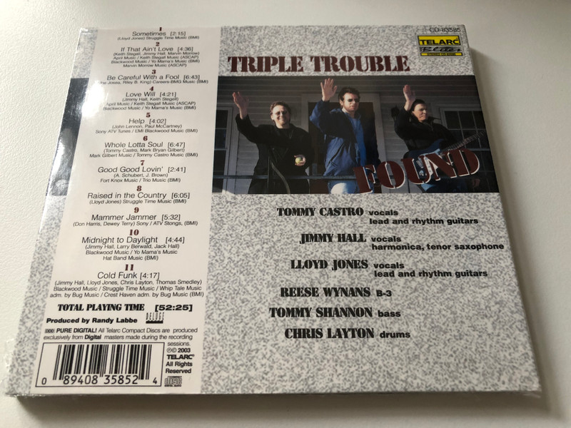 Triple Trouble - Tommy Castro, Jimmy Hall, Lloyd Jones / Telarc Audio CD 2003 / CD-83585