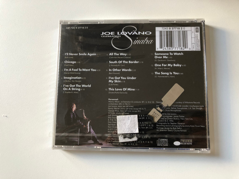 Joe Lovano – Celebrating Sinatra / Blue Note Audio CD 1996 / CDP 7243 8 37718 2 0