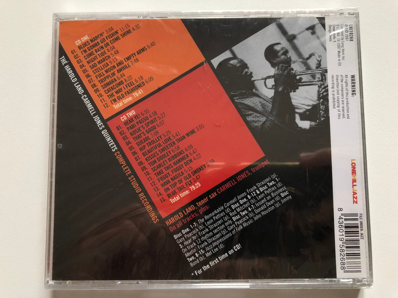 The Harold Land - Carmell Jones Quintets – Complete Studio Recordings / For Professional Collectors. Comprehensive Booklet. Meticulous Audio Restoration / Lone Hill Jazz 2x Audio CD 2007 / LHJ 10268