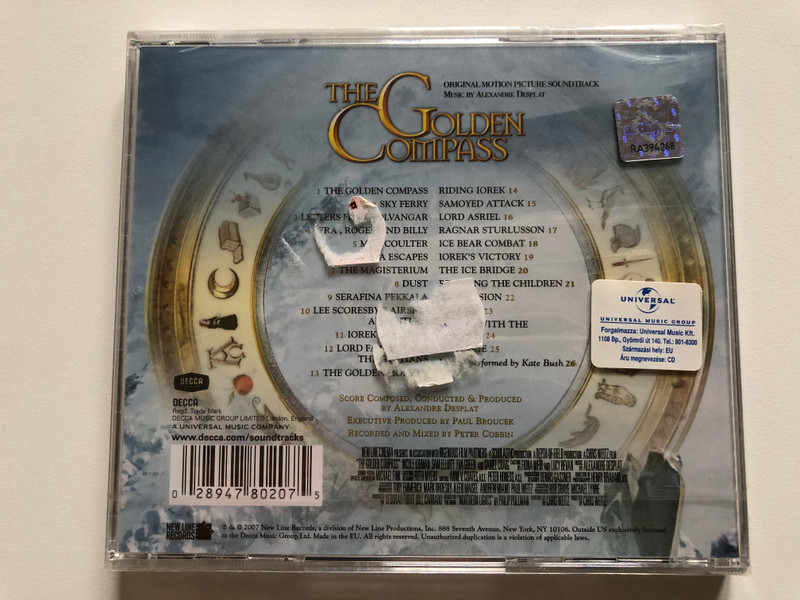 The Golden Compass (Original Motion Picture Soundtrack) - Music by Alexandre Desplat / Featuring: Kate Bush singing Lyea her original song for The Golden Compass / Decca Audio CD 2007 / 478 0207