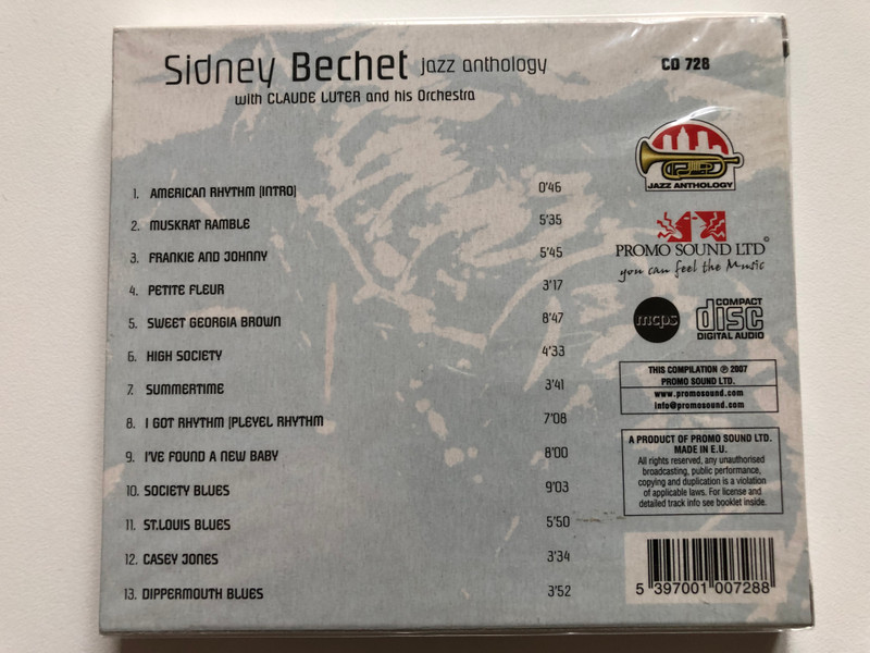 Jazz Anthology - Sidney Bechet with Claude Luther and his Orchestra / Original Recordings, Digital New Remastered / Promo Sound Ltd. Audio CD 2007 / CD 728