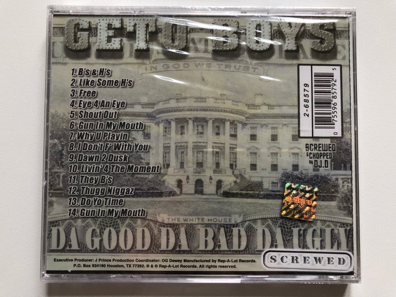 Geto Boys – Da Good Da Bad & Da Ugly Screwed / Rap-A-Lot Records Audio CD / 2-68579