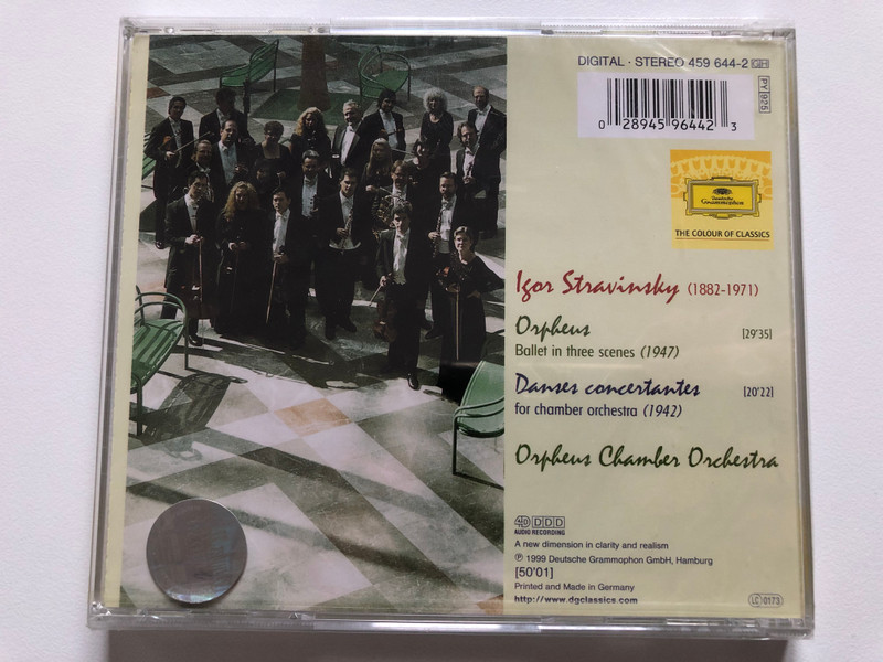 Stravinsky - Orpheus, Danses, Concertantes - Orpheus Chamber Orchestra / Deutsche Grammophon Audio CD 1999 Stereo / 459 644-2