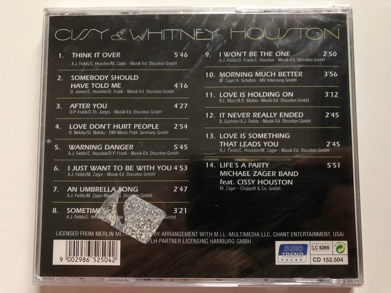 Cissy & Whitney Houston / Think It Over, Warning Danger, I Just Want To Be With You, Life's A Party / Eurotrend Audio CD 2004 / CD 152.504