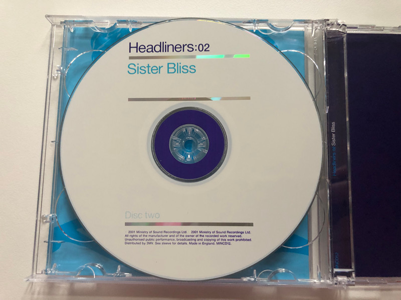 Headliners: 02 - Sister Bliss / Ministry Of Sound 2x Audio CD 2001 / MINCD12