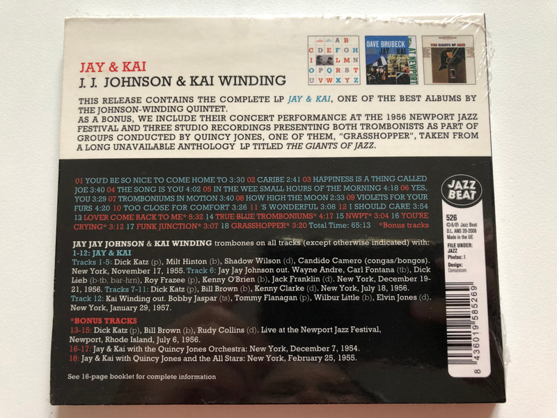 J. J. Johnson And Kai Winding / Jazz Beat Audio CD 2008 / 526