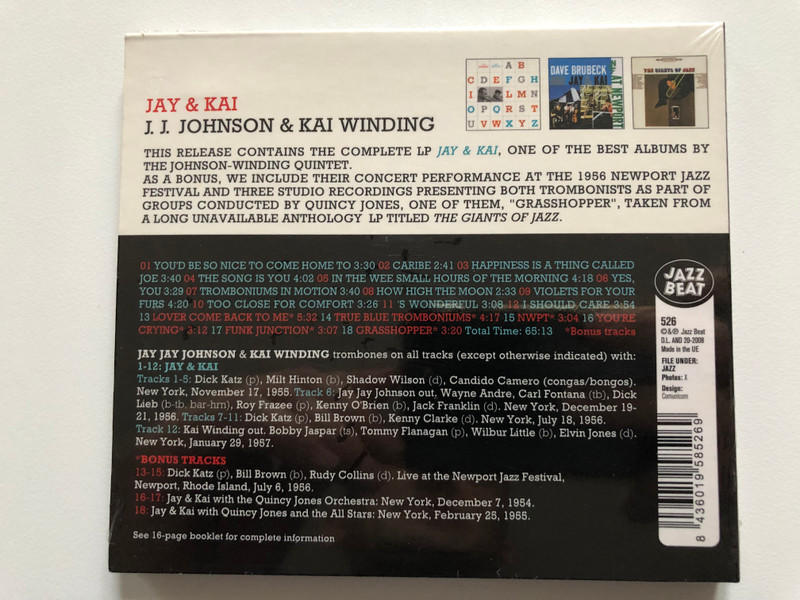 J. J. Johnson And Kai Winding / Jazz Beat Audio CD 2008 / 526
