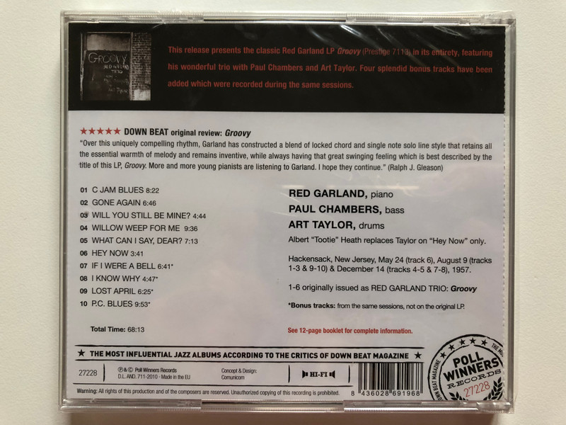 The Red Garland Trio – Groovy  Poll Winners Records CD Audio 2010 (8 436028 691968)