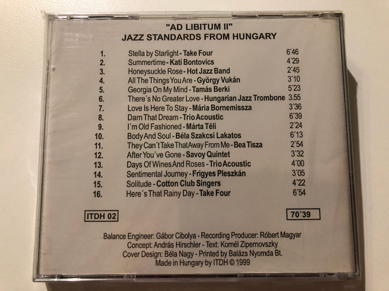 Ad Libitum II. / ITDH Audio CD 1999