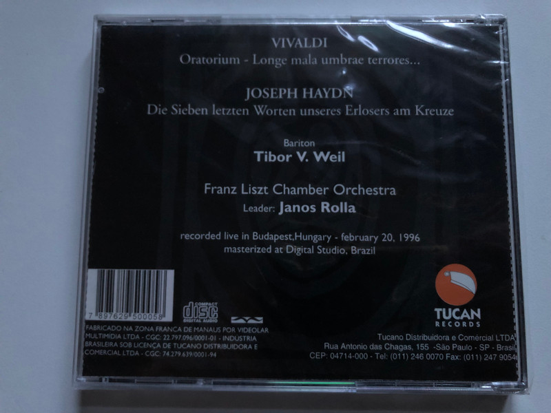 Oratorium - Vivaldi, Haydn / Tibor V. Weil (bariton), Franz Liszt Chamber Orchestra, Janos Rolla / Tucan Audio CD / MET-001