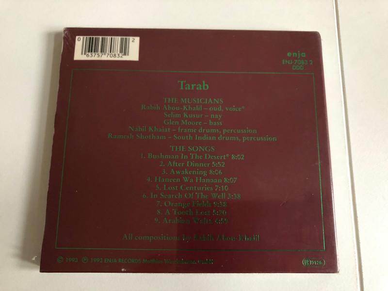 Rabih Abou-Khalil – Tarab / Selim Kusur, Glen Moore, Ramesh Shotham, Nabil Khaiat / Enja Records Audio CD 1993 / ENJ-7083 2