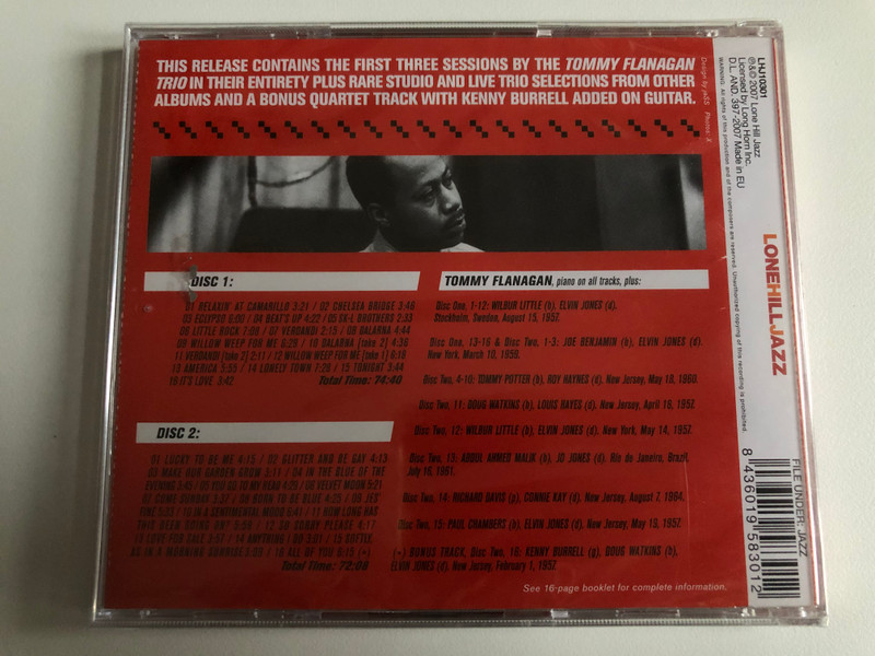 Tommy Flanagan Trio – Complete Original Recordings - Featuring Wilbur Little & Elvin Jones / For Professional Collectors, Complete Sessions. Comprehesive Booklet, Meticulous Audio Restoration / Lone Hill Jazz 2x Audio CD 2007 / LHJ10301