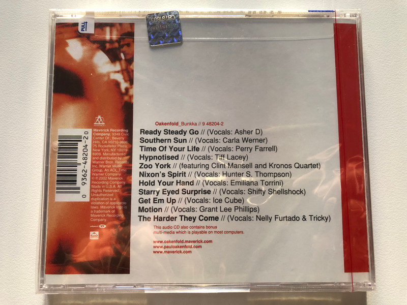 Oakenfold – Bunkka  Maverick CD Audio 2002 (093624820420)