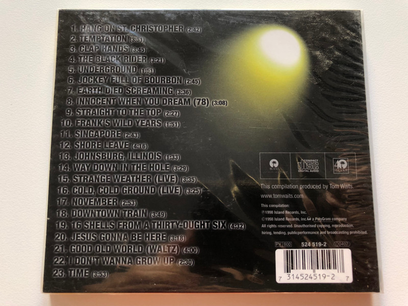 Tom Waits – Beautiful Maladies (The Island Years) / 23 Classic Songs, More Than 70 Minutes Of Music / Featuring Downtown Train, Hang On St. Christopher, Temptation / Island Records Audio CD 1998 / 524 519-2