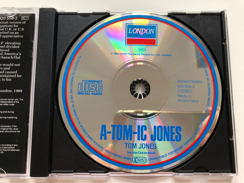 A-tom-ic Jones / London Records Audio CD 1989 Stereo / 820 556-2