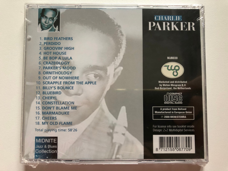 Charlie Parker – Crazeology  Midnite Jazz & Blues Collection CD Audio 2000 (8712155067709)