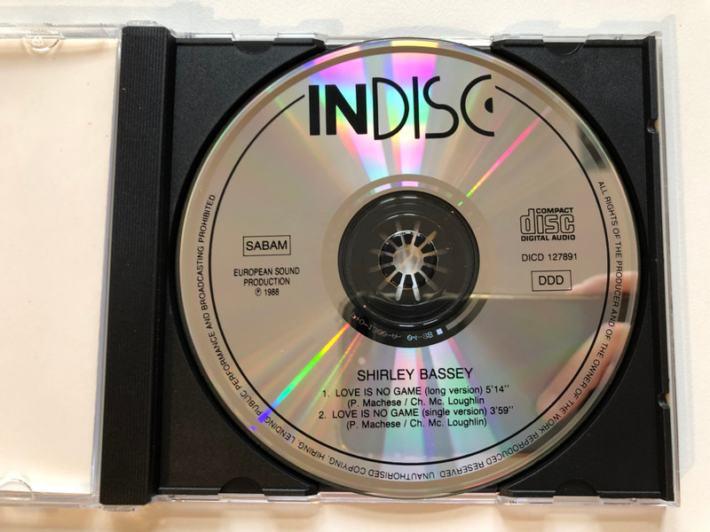 Shirley Bassey – Love Is No Game / Indisc Audio CD 1988 / DICD 127891