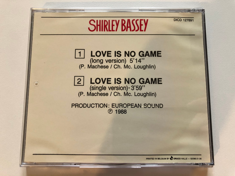 Shirley Bassey – Love Is No Game / Indisc Audio CD 1988 / DICD 127891