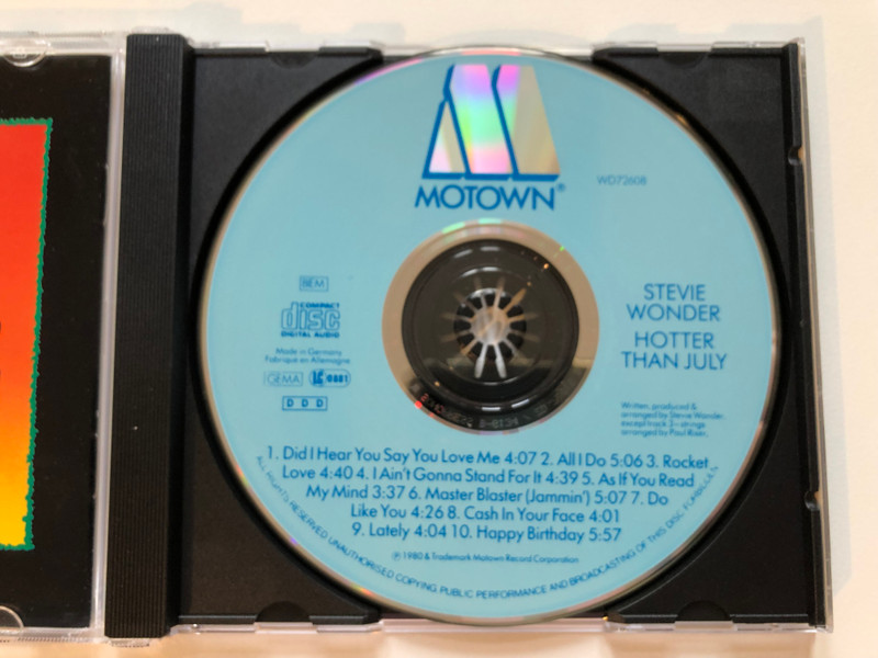 Stevie Wonder – Hotter Than July / Motown Audio CD / WD72608