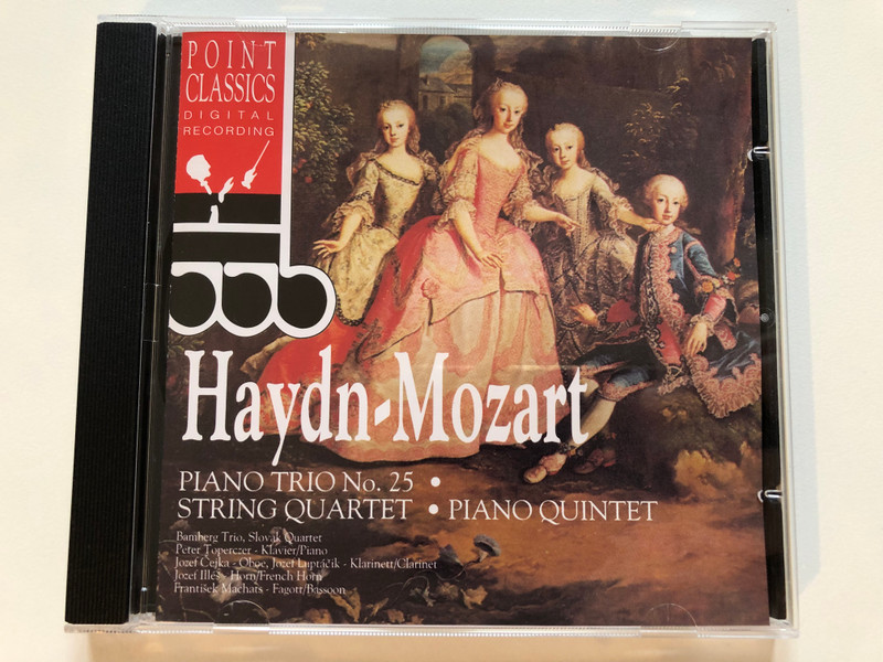 Haydn, Mozart - Piano Trio no. 25 - String Quartet - Piano Quintet / Bamberg Trio , Slovak Quartet , Peter Toperczer (piano), Jozef Čejka (oboe), Jozef Luptáčik (clarinet), Jozef Illéš (horn) / Point Classics Audio CD 1996 / 2672482