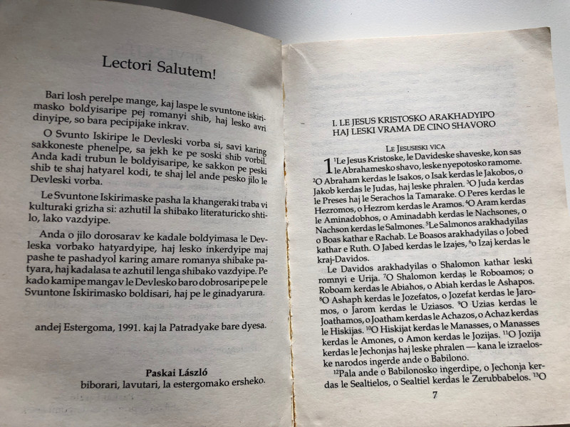 Gypsy Gospel of Matthew with Study notes / Lovári Cigány Máte Evangéliuma magyarázattal / O Svunto Evandyeliomo Sar O Mathe Ramosardya Les / Translator: Choli Daroczi Jozsef (9789633605103)