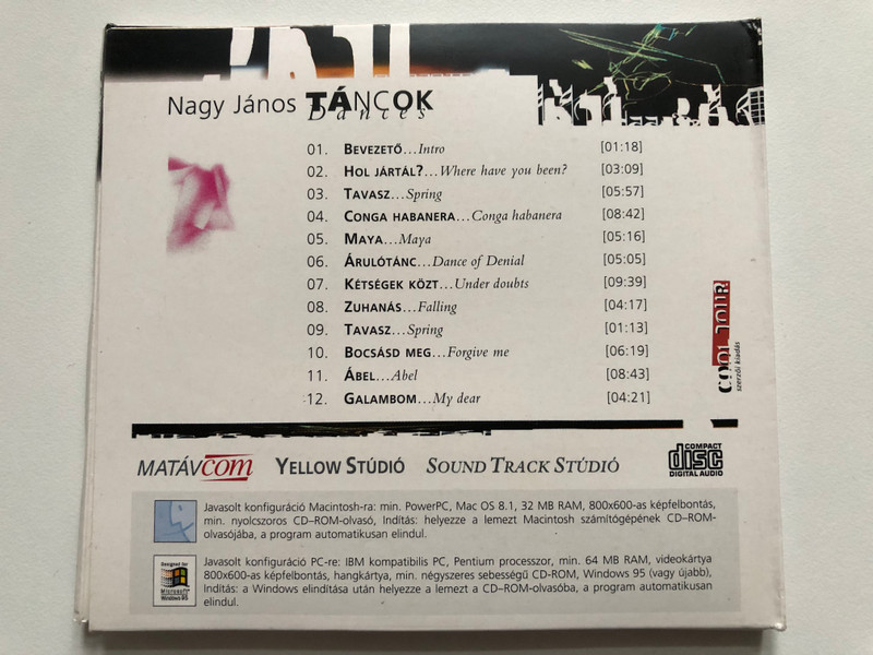 Nagy János – Táncok / Horgas Eszter, Borbely Mihaly / Fej Es Iras, kepzomuveszeti es irodalmi kiallitas zenei szovetben / Cool Tour Audio CD / 0001/0002
