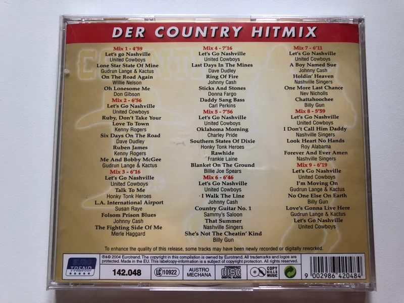 Various - Country Hitmix  Eurotrend CD Audio 2004 (9002986420484)