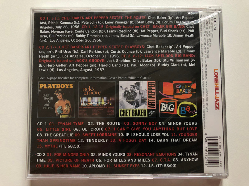  CHET BAKERART PEPPER - COMPLETE RECORDINGS NEW  Hill Jazz CD Audio 2006 (8436019582749)