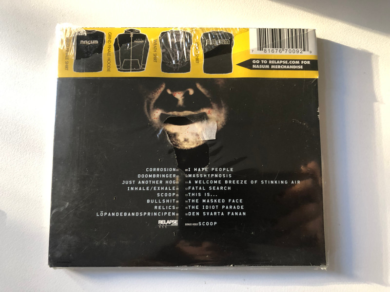 Nasum – Doombringer (Live From Japan) / Recomended If You Like: Napalm Death, Brutal Truth, Pig Destroyer, Misery Index & At The Gates / Relapse Records Audio CD / 781676700929