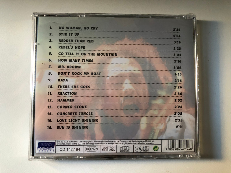 Bob Marley – No Woman-No Cry / Stir It Up, Mr. Brown, Rebel's Hop, Love Light Shining, Go Tell It On The Mountain, Hammer, How Many Times, a. m. o. / Eurotrend Audio CD 2005 / CD 142.194
