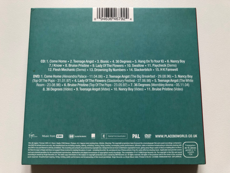 Placebo – Placebo  Elevator Music, Virgin CD Audio 2006 (094636467924)