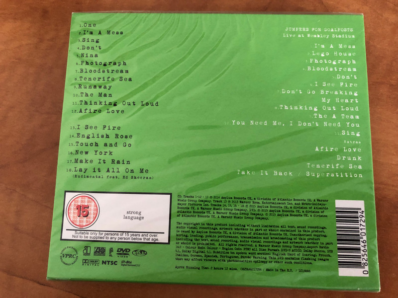 Ed Sheeran – X (Wembley Edition) / Includes 4 brand new tracks, Plus the feature length film 'Jumpers For Goalposts' Live At Wembley Stadium / Asylum Records Audio CD + DVD CD 2015 / 0825646017294