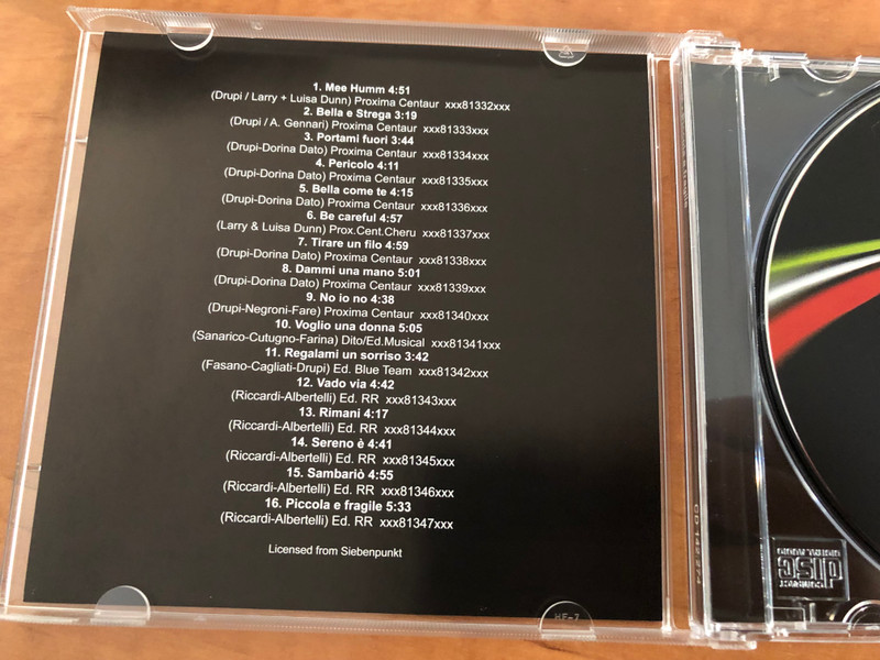 Drupi - Piccola e fragile / Vado via, Belle come te, No io no, Portami fuori, Sereno, Bella e Strega, Mee Humm / Eurotrend Audio CD / CD 142.274