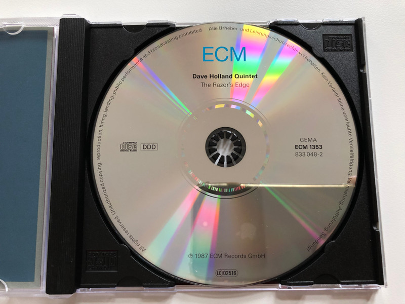 Dave Holland Quintet - The Razor's Edge - with Steve Coleman, Kenny Wheeler, Robin Eubanks, Marvin "Smitty" Smith / ECM Records Audio CD 1987 / ECM 1353 