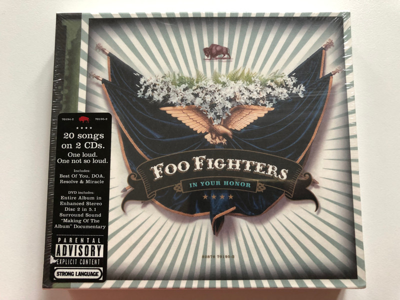 Foo Fighters – In Your Honor / 20 songs on 2 CDs. One loud. One not so loud. / Includes: Best Of You, DOA, Resolve & Miracle. DVD Includes: Entire Album in Enhanced Stereo Disc 2 / RCA 2x Audio CD + DVD 2005 / 82876 70195-2