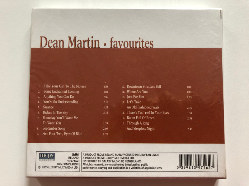 Dean Martin - Favourites / Some Enchanted Evening, Take Your Girl To The Movies, Swanee / Luxury Multimedia Audio CD 2005 / 1397162